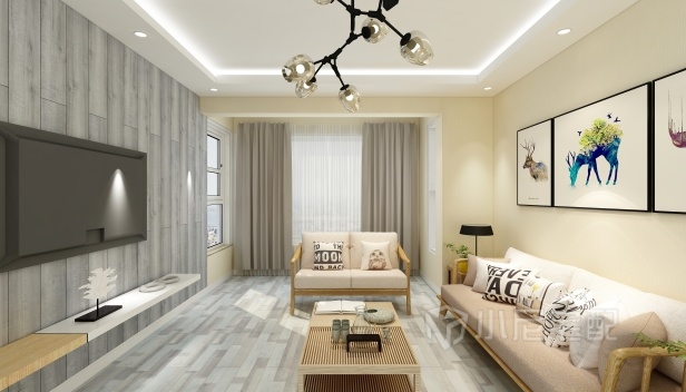 90㎡/三室兩廳兩衛(wèi)/歐式