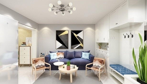 64㎡/兩室一廳一衛(wèi)/現(xiàn)代